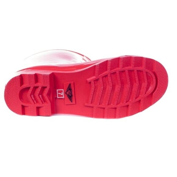 Women's Rainboots, Rubber Mid Calf Rain Boots, RB-1602, Red, Size 10 - Picture 3 of 4